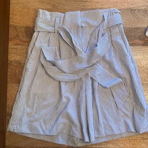 Blue and white striped shorts